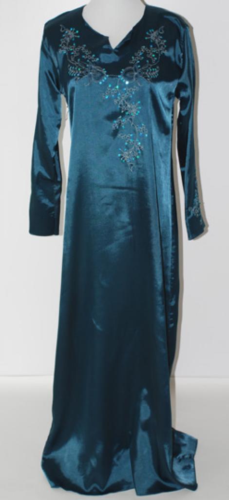 Girls Embroidered Satin Thobe ch452 » Alhannah Islamic Clothing