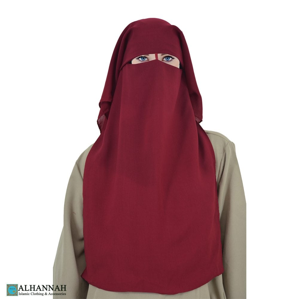 Triple Layer Traditional Saudi Niqab With String Ni156
