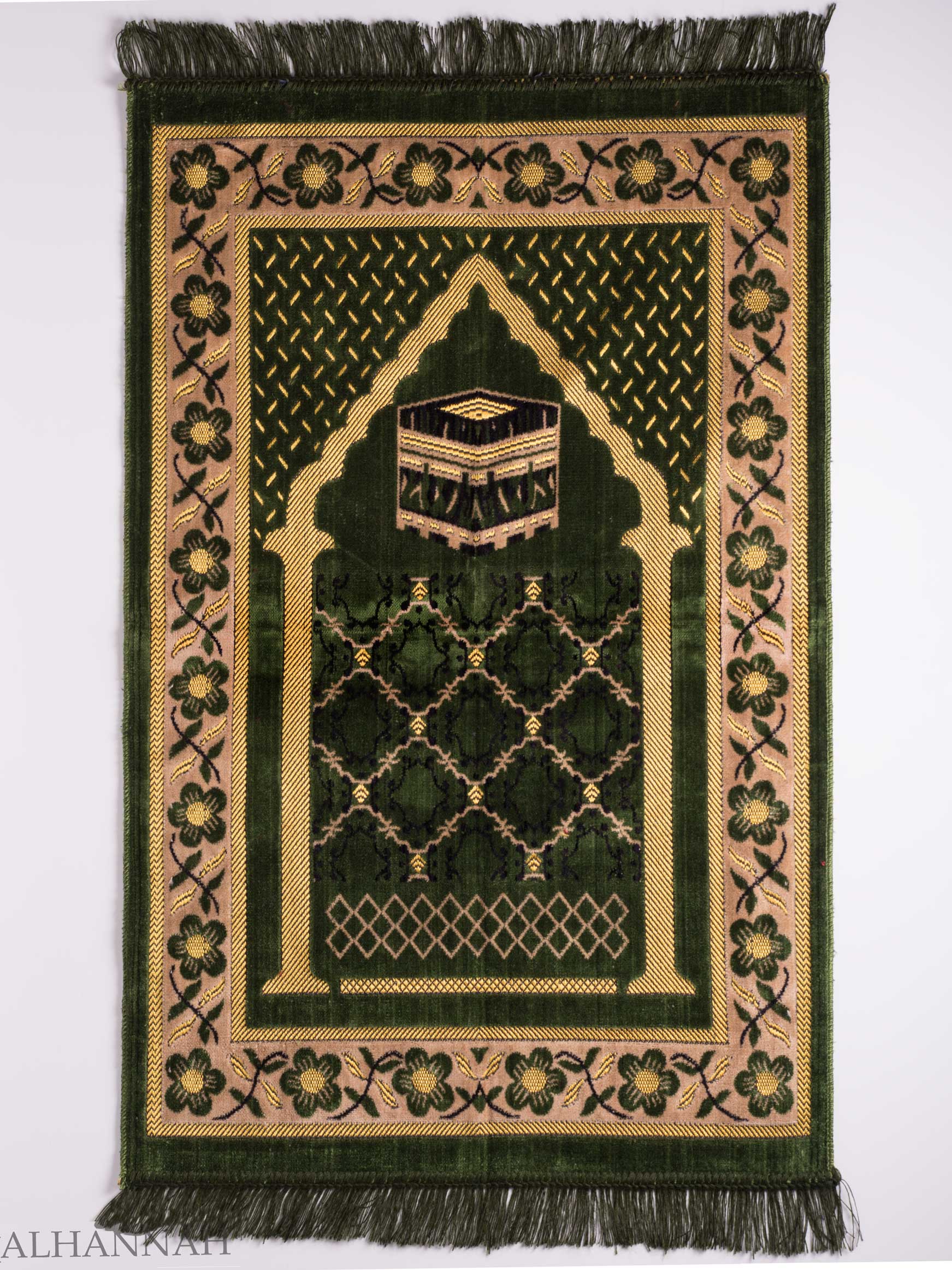 Turkish Prayer Rug | Olive Arched Pagoda Kaaba Motif | ii1135 ...