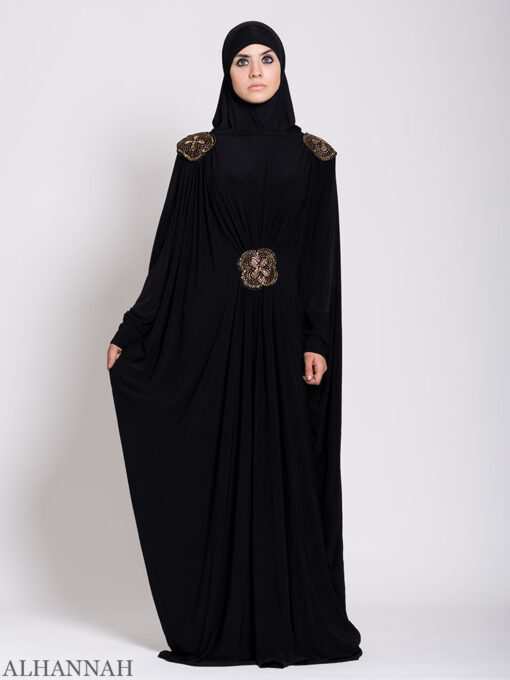 Black Beaded Kaftan Abaya | xz-AB756 » Alhannah Islamic Clothing