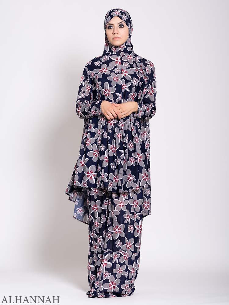 Floral Garden Two Piece Prayer Outfit | PS530 » Alhannah Islamic Clothing