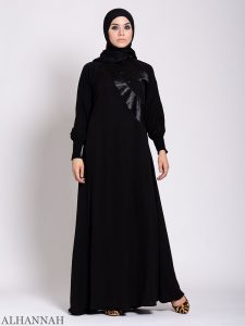 Jacquard Sash Abaya | xz-AB739 | Alhannah Islamic Clothing