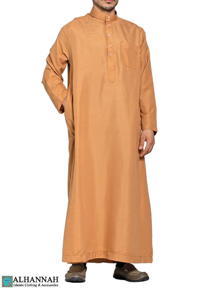 Saudi Style Thobe - Camel | me804 | Alhannah Islamic Clothing