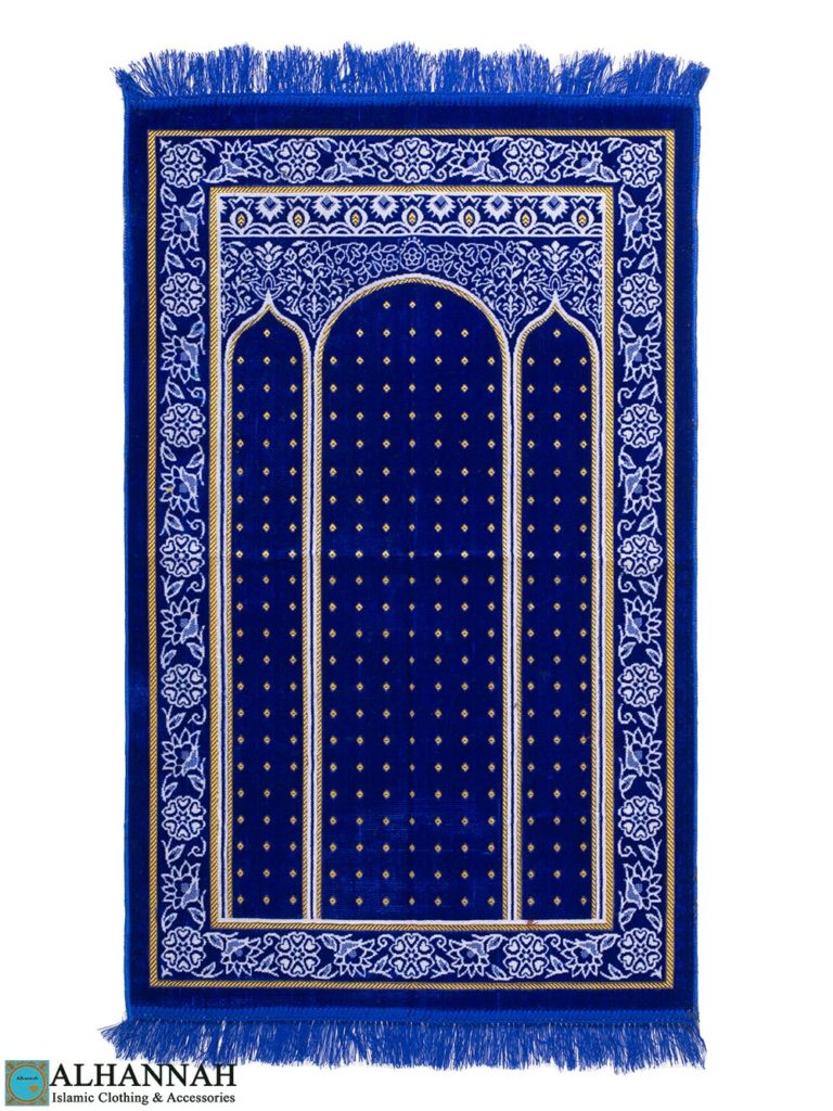 Triple Arch Prayer Rug - Royal Blue | ii1492 | Alhannah Islamic Clothing