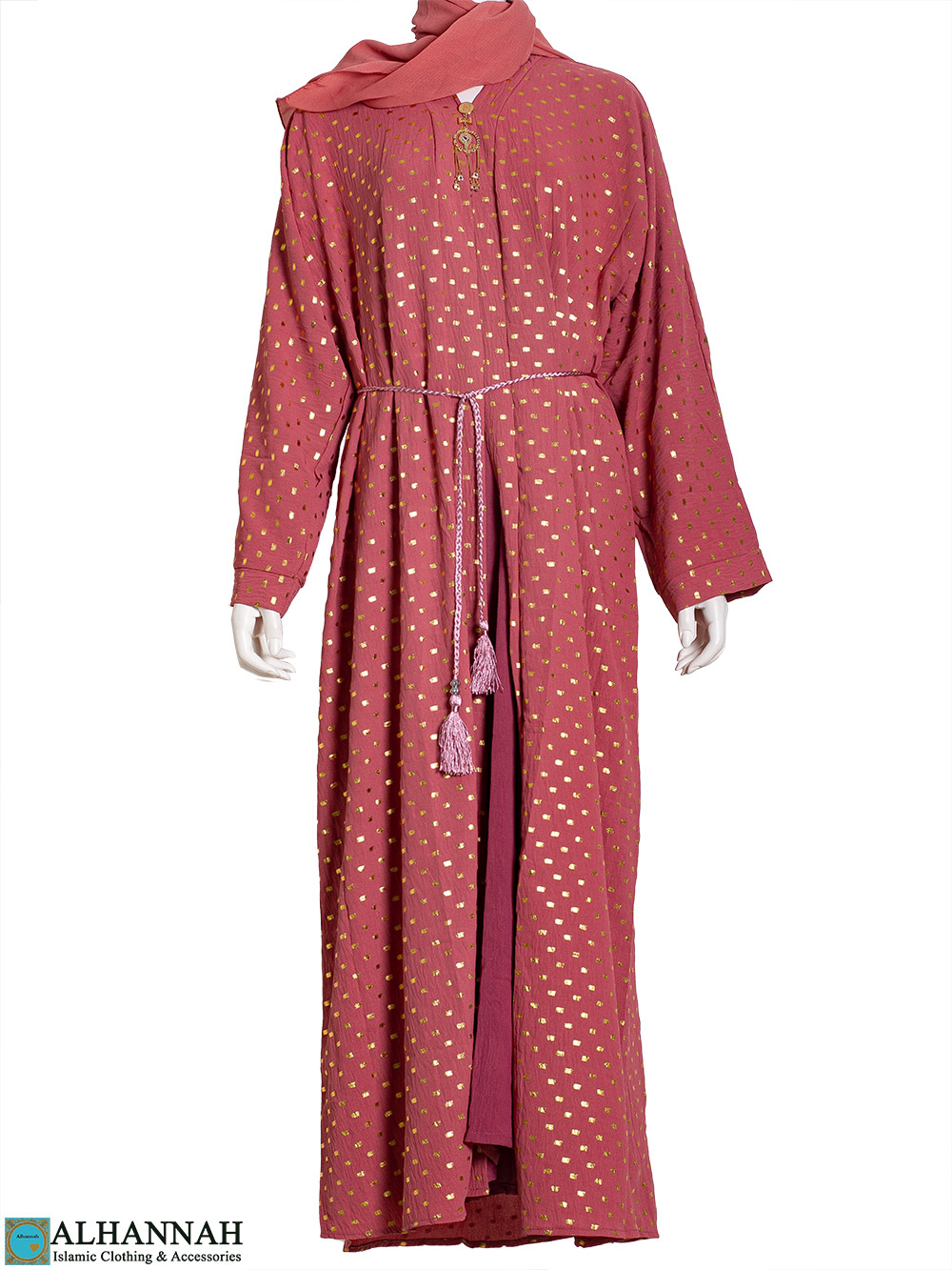 2 Layer Abaya - Coral | ab850 | Alhannah Islamic Clothing