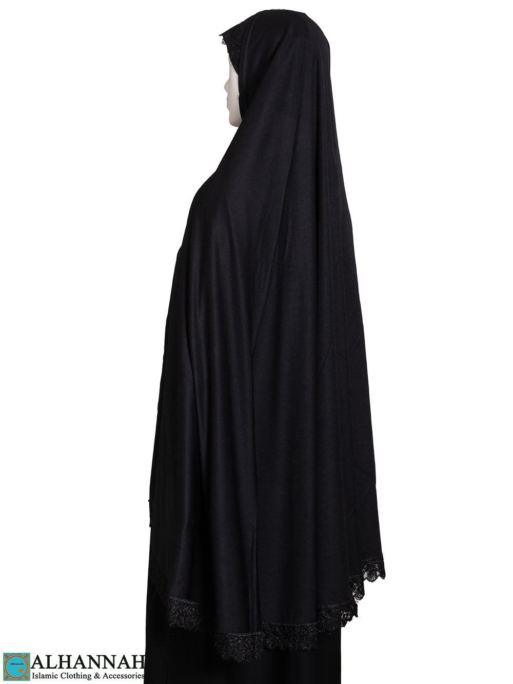 Amira Lace Khimar - Hip Length | hi2633 | Alhannah Islamic Clothing