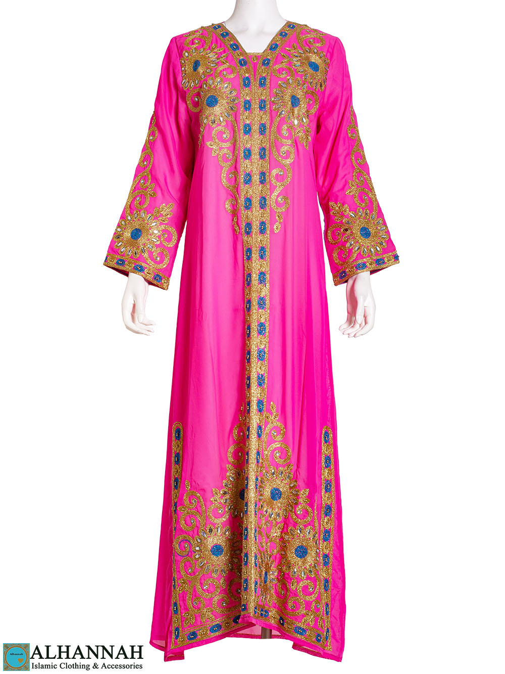 Embroidered Pull Over Abaya - Fuchsia | ab869 » Alhannah Islamic Clothing