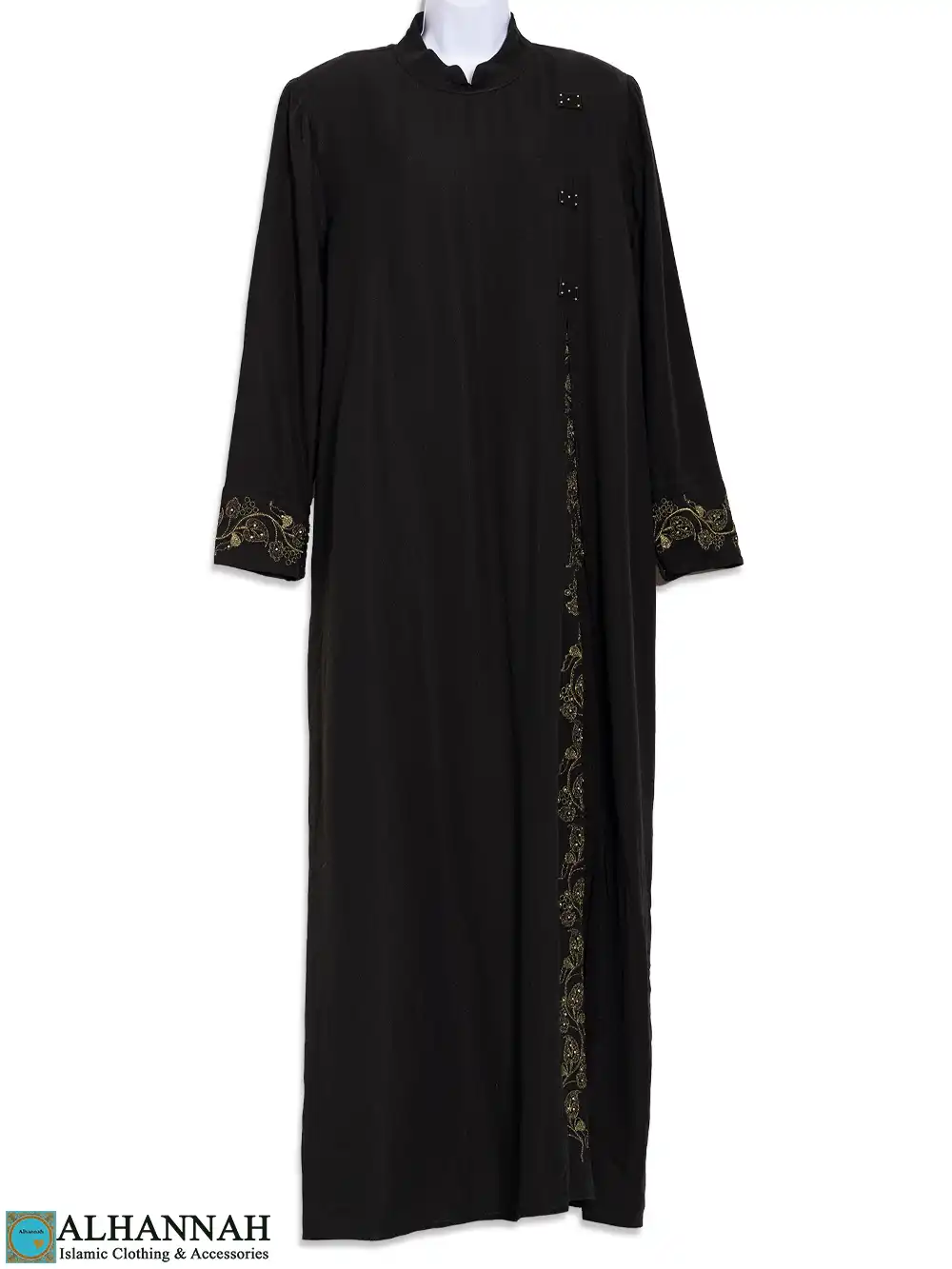 Golden Floral Abaya in US Size 16/18 | ab901 | Alhannah Islamic Clothing