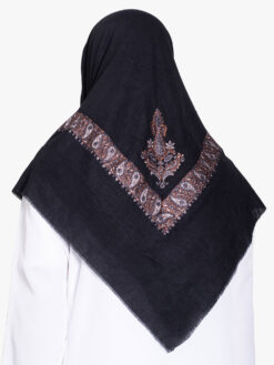 Black Yemeni Shemagh with Bronze and Gray Embroidery me1137