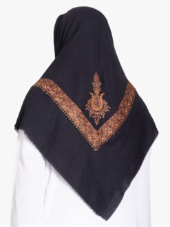 Black Yemeni Shemagh with Brown & Gold Embroidery me1134