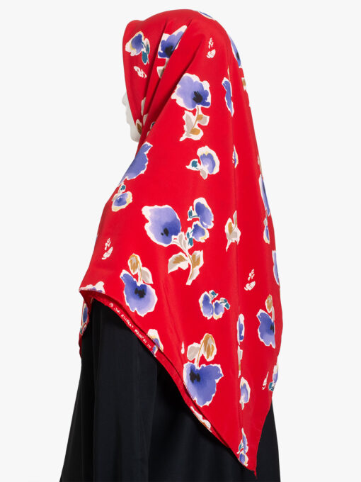 Poppy Red Square Hijab hi2855